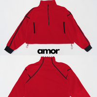 Fluffy Winter Adjustable Fleece Jumper - Red