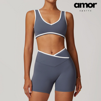 QUEENI Stylish Short Set - Off Purple