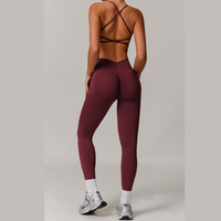 Sleek Sculpting Seamless Legging Set - Burgundy