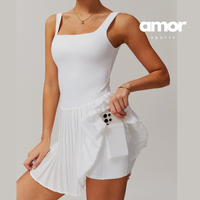 TARA Pleated Skirt Body Dress - White