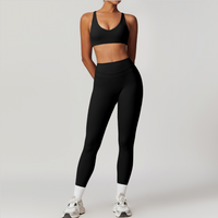 Σετ Κολάν STELLA X-Back Crop Top - Μαύρο