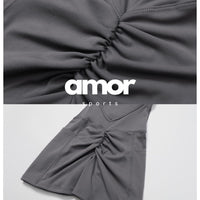 BILLI Scrunched V-Back Romper - Grey