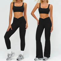 SculptFit Sports Bra Scrunch Legging Set - Black