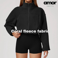 Winter Premium Coral Fleece Zip Jumper - Black