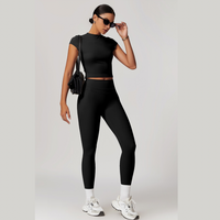 STELLA Short Sleeve Top Legging Set - Black