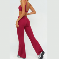 SculptFit Sports Bra Scrunch Legging Set - Cherry