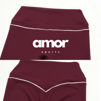 Andy Strappy Cropped Legging Set - Burgundy