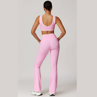 QUEENI Stylish Flared Legging Set - Pink