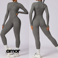 Classic Long-Sleeve Jumpsuit - Grey