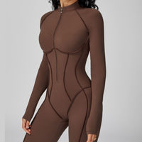 Elena Fall Winter Stylish Jumpsuit - Coffee