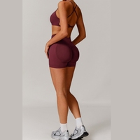 Sino Seamless Stylish Short Set - Burgundy
