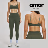 GRACE Stylish Sporty Legging Set - Olive Green