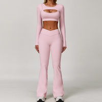 Cici Stylish Long Sleeve Legging Set - Pink
