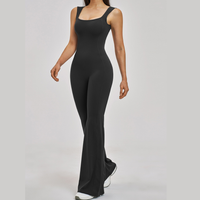 NINA Open Back Flare Jumpsuit - Black