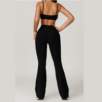 Экологичный стильный комплект расклешенных леггинсов - черный