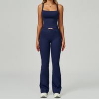 Completo leggings con gilet elegante Carly - Blu navy