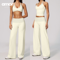 ENA Polka Dot Flared Legging Set - Cream White