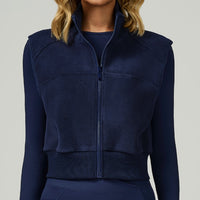 Cozy Winter Fleece Lined Vest Top - Navy