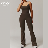 CELIN Sexy Backless Jumpsuit - Coffee