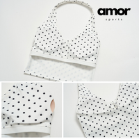 Polka Dot Elegant Cropped Legging Set - White
