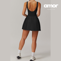 TARA Pleated Skirt Body Dress - Black