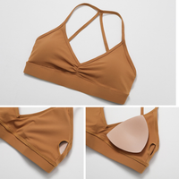 ELINA Comfy Sports Bra with Short Set - Caramel