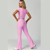 YOYO Flared Legging Set - Pink
