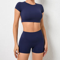 JESS Σορτς με Στυλάτο Καλοκαιρινό Φόρεμα χωρίς Πλάτη - Μπλε Ναυτικό