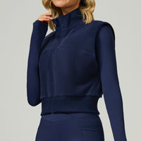 Cozy Winter Fleece Lined Vest Top - Navy