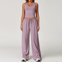 Aspasia Vest Top Flared Legging Set - Lilac