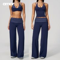 ENA Polka Dot Flared Legging Set - Navy