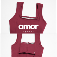 NINA Open Back Flare Jumpsuit - Maroon