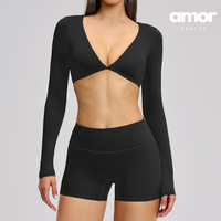 ALICE Contour Long Sleeve Short Set - Black