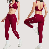 Active Luxe Stylish Legging Set - Cherry Red