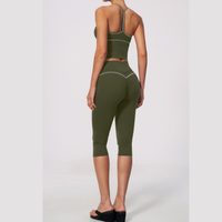 Andy Strappy Cropped Legging Set - Olive