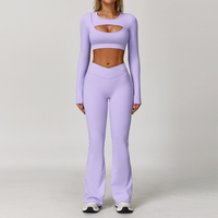 Cici Stylish Long Sleeve Legging Set - Lavender