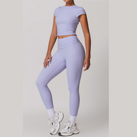 Completo leggings a maniche corte STELLA - Lavanda