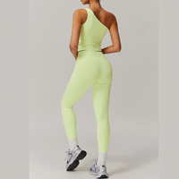 NANA Single Shoulder Top Legging Set - Green