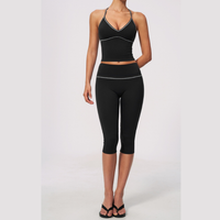 Andy Strappy Cropped Legging Set - Black