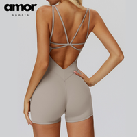 Butterfly-Back Stylish Romper - Beige