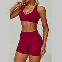 TINA Effortless Elegance Shorts Set - Burgundy