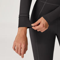 Sculpting Fleece Long-Sleeve Jumpsuit - Dark Grey