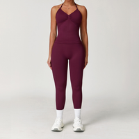 Angela Seamless Sculpt Legging Set - Burgundy
