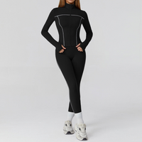 Sporty Chic 3pcs Jacket Legging Set - Black