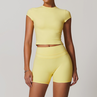 STELLA Short Sleeve Short Set - Yellow