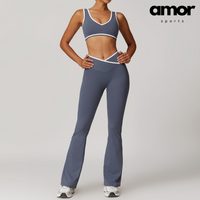 QUEENI Vest Top Legging Set - Off Purple