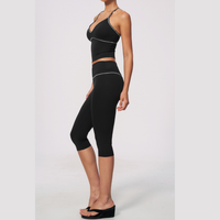 Andy Strappy Cropped Legging Set - Black