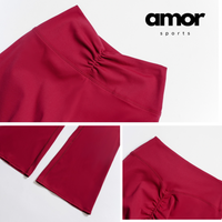 SculptFit Sports Bra Scrunch Legging Set - Cherry