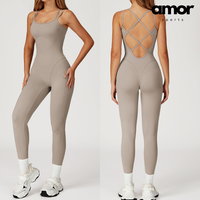 DIVA Cross-Back Sculpt Jumpsuit - Beige