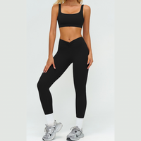 SculptFit Sports Bra Scrunch Legging Set - Black